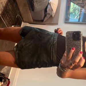 Zara basics XS black pleather skort